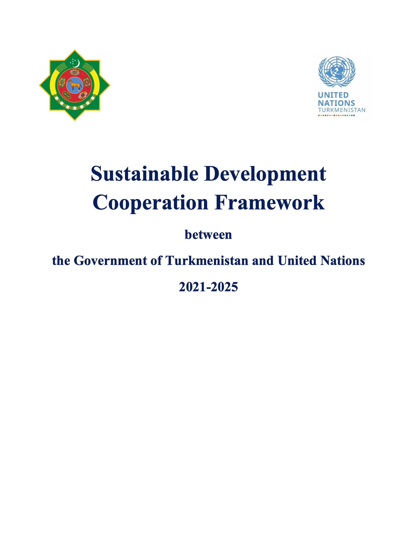 Рамочная программа сотрудничества в области устойчивого развития между Туркменистаном и Организацией Объединенных Наций на 2021-2025 гг.